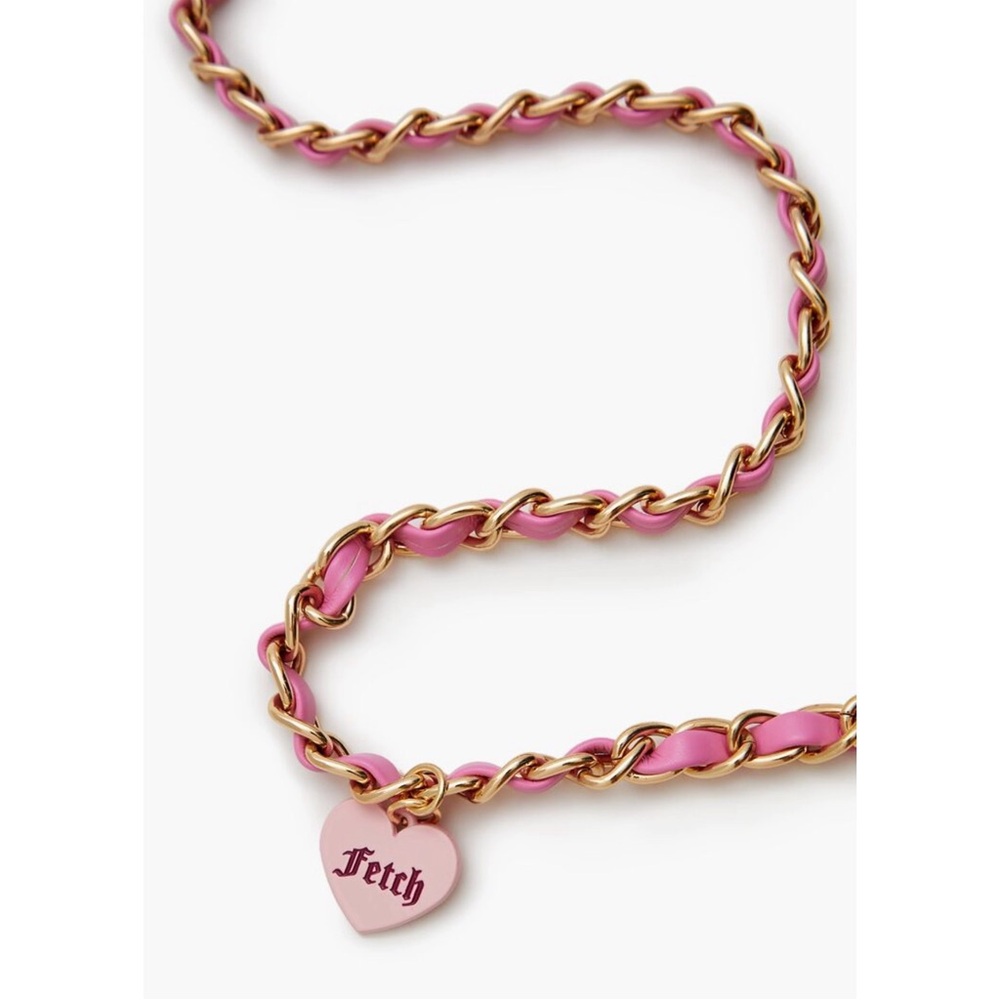 Chain Bag Strap with Pink Heart Charm